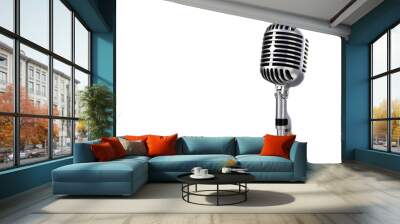 Vintage microphone with copyright area Wall mural