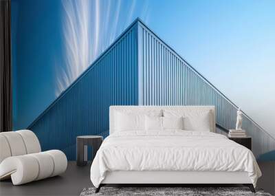 Low Angle Aluminum Corrugated Industrial Building Wall mural