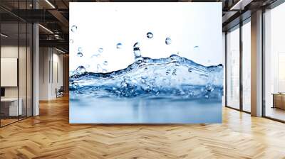 Close-up Photo of Water Splashing and Creating Bubbles on a White Background Wall mural