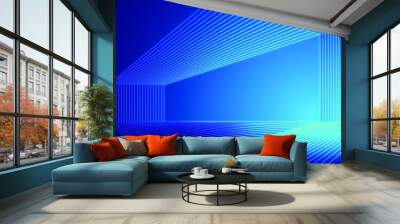 Lines to build an extended space, a sense of science and technology, a sense of space background  Wall mural