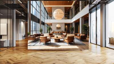 Modern hotel lobby interior space Wall mural