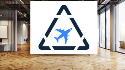 Attention, warning, caution, airport danger icon. Glyph vector isolated on a white background. Wall mural