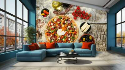 delicious contadino pizza Wall mural