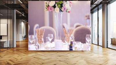 Wedding table beautifully decorated Wall mural