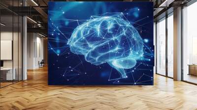 Artificial intelligence and human brain Wall mural