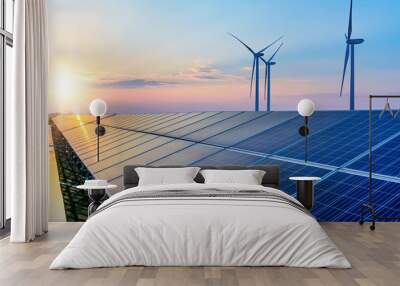 Solar panels and wind power generation equipment  Wall mural