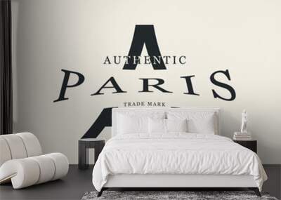 paris t shirt art design logo vector illustration. Wall mural