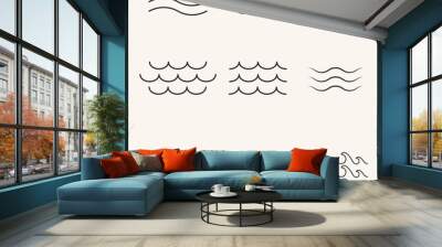 water line icon various wave logo set art design logo vector collection. Wall mural