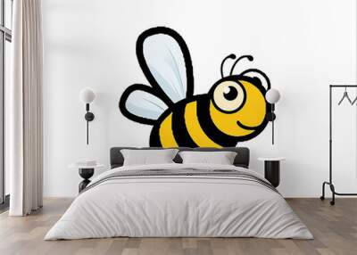 bee on a white  background Wall mural