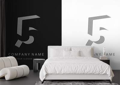 5 logo number modern design Wall mural