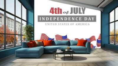 Fourth of July. 4th of July independence day USA, posters, modern design vector illustration Wall mural