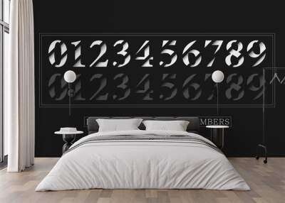 Modern broken design serif numbers logo set vector illustration Wall mural