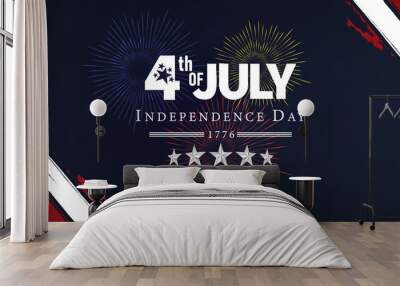 Patriotic background for fourth of july united states of america independence day Wall mural