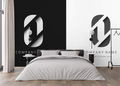 zero number modern logo broken design Wall mural