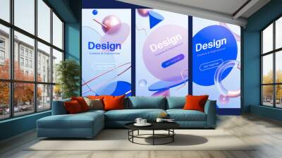 3d geometric brochure template Wall mural