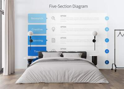 Five section infographic diagram Wall mural