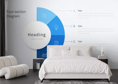 Four section infographic diagram Wall mural