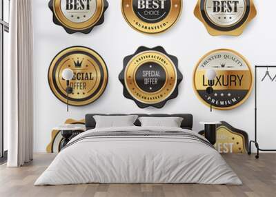 gorgeous premium golden labels design Wall mural