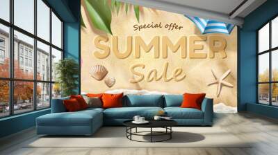 Summer beach sale promotion banner Wall mural