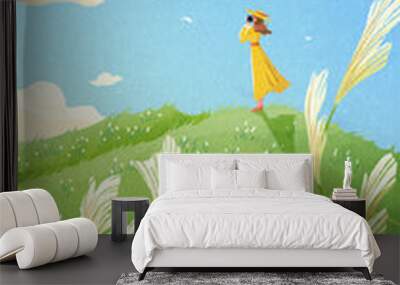 White dew concept illustration Wall mural