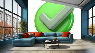 Check Mark, Correct Sign 3D Icon Wall mural