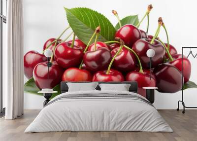 cluster of cherry isolated on white background Wall mural