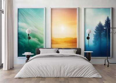 set of three vertical poster, Minimalist Abstract art Wall mural