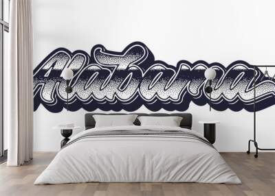 Alabama state name in retro three-dimensional graphic style Wall mural