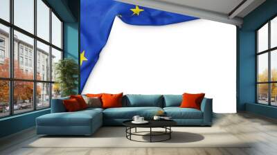 Banner with flag of the European Union over transparent background. 3D rendering Wall mural