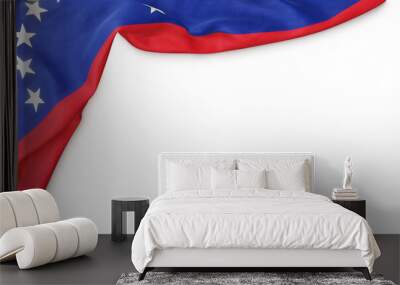 Banner with flag of Venezuela over transparent background. 3D rendering Wall mural