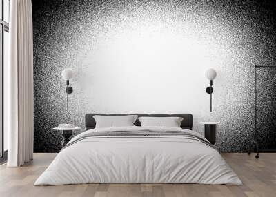 Grainy stipple vignette overlay on transparent background Wall mural