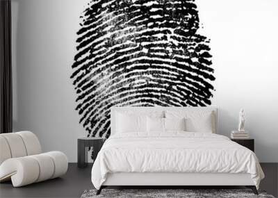 Human fingerprint with distressed texture isolated on transparent background Wall mural