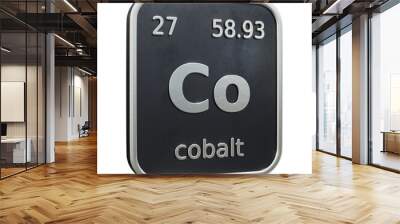 Three-dimensional icon of the chemical element of Cobalt isolated on transparent background. 3D rendering Wall mural