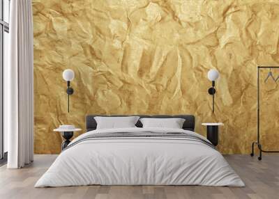 Wrinkled gold foil wrapper background banner Wall mural