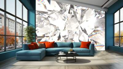 Realistic diamond texture close up, 3D illustration. Wall mural