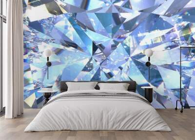 realistic diamond texture close up. blue gem Wall mural