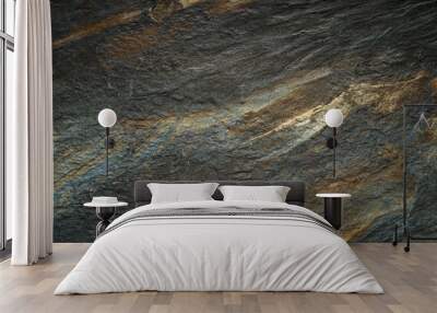 An abstract golden gray ore mineral Texture background Wall mural