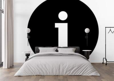 Black information icon in circle Wall mural