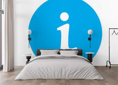 Blue information icon in circle Wall mural