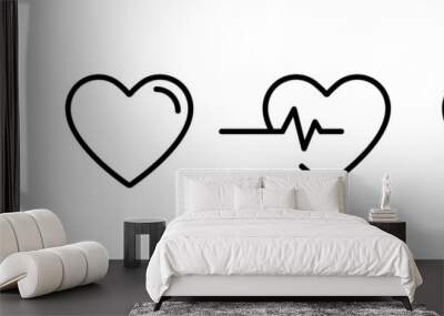 heart icon in linear design isolated vector signs. medicine concept. medical health care. love passi Wall mural