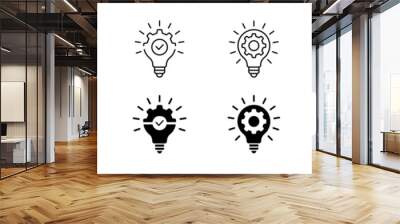 Idea lightbulb icon. Inspiration creativity lamp vector icon collection. EPS 10 Wall mural