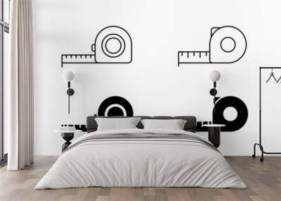 Measure tape vector icon. Measure meter tape collection. Measurement ruler tape construction. EPS 10 Wall mural