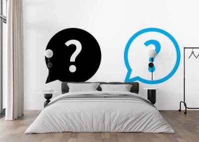 Question mark set of vector isolated icons. Help sign speech bubble. Chat question icon. Question concept. Wall mural