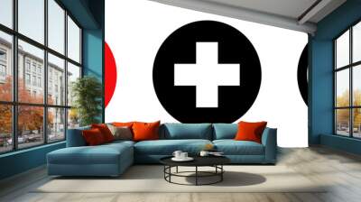 Red cross. Vector isolated icons. Medicine health hospital collection of signs symbol. Vector abstract graphic design. Emergency medicine concept. First aid. Health care. Wall mural