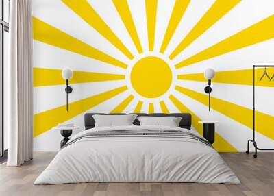 Sun rays summer background design. Vector isolated background illustration. Abstract yellow background. Abstract spotlight. Summer background sun rays. Wall mural