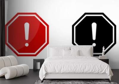 Warning sign. Caution icons set. Warning, caution, danger vector icon set Wall mural