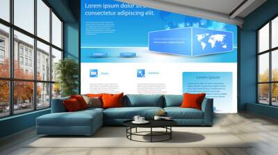 blue business website template Wall mural