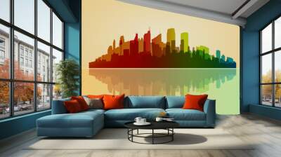 colorful city background Wall mural