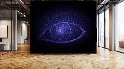 human eye in engraved style easy all editable Wall mural