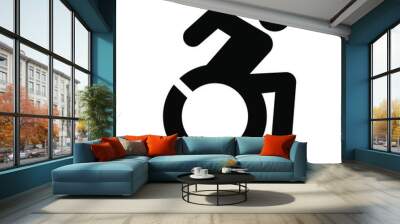 Wheelchair / handicapped access sign or symbol flat icon for websites and print Wall mural